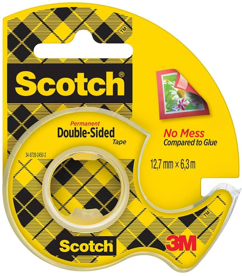 Banda dublu adeziva transparenta 3M Scotch® cu dispenser, 12,7 mm x 6,3 m, 1 bucata/ pachet