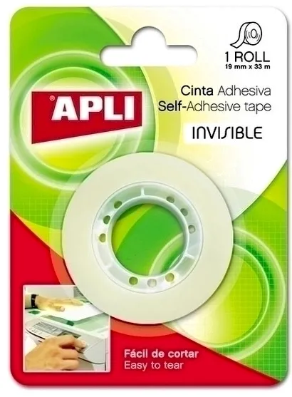 Banda adeziva Apli Invisible, 19 mm x 33 m