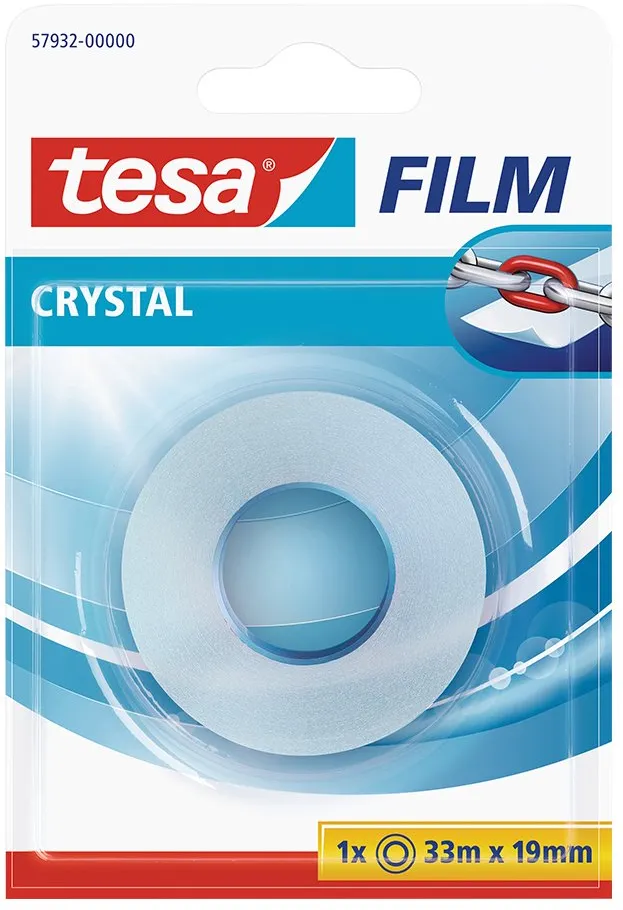 Banda adeziva Tesa Crystal, 19 mm x 33