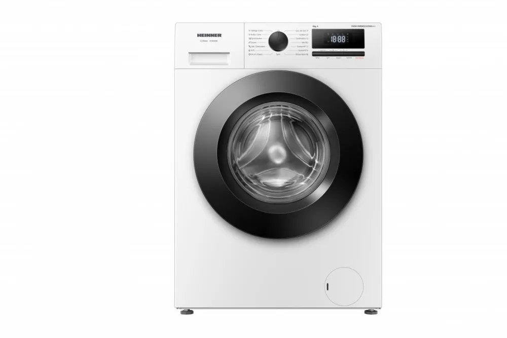 Masina de spalat rufe slim HWM-HME6012IVSMA+++, 6 kg, 1200 rpm, Clasa A, Motor inverter, 15 programe, Display digital, Program rapid 15 min, Functie adaugare rufe, Blocare acces copii, Alb