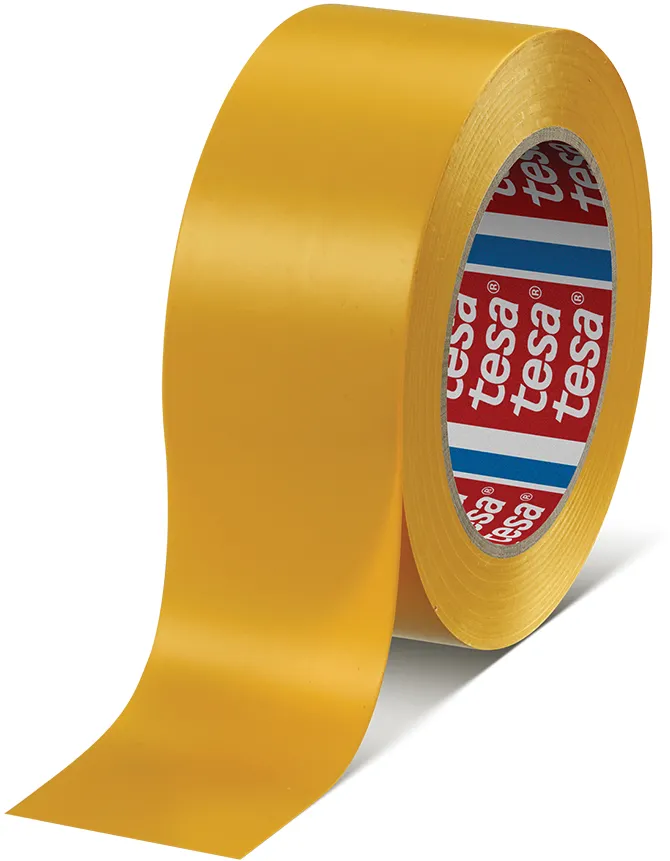 Banda marcare Tesa Premium 50mmx33m galben, rezistenta, durabila, usor de utilizat