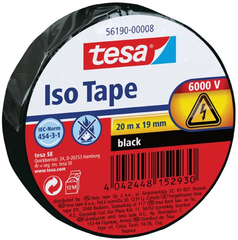 Banda electroizolatoare Tesa, 19 mm x 20 m