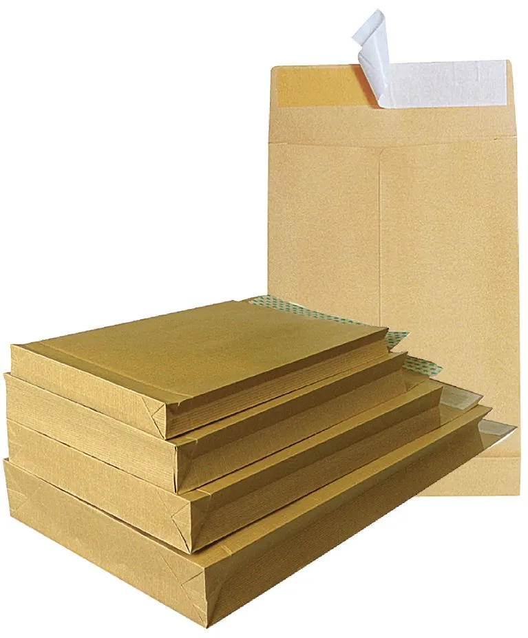 Plic cu burduf, B4, 250 x 353 x 50 mm, kraft, banda silicon, 120 g/mp, 100 bucati/cutie