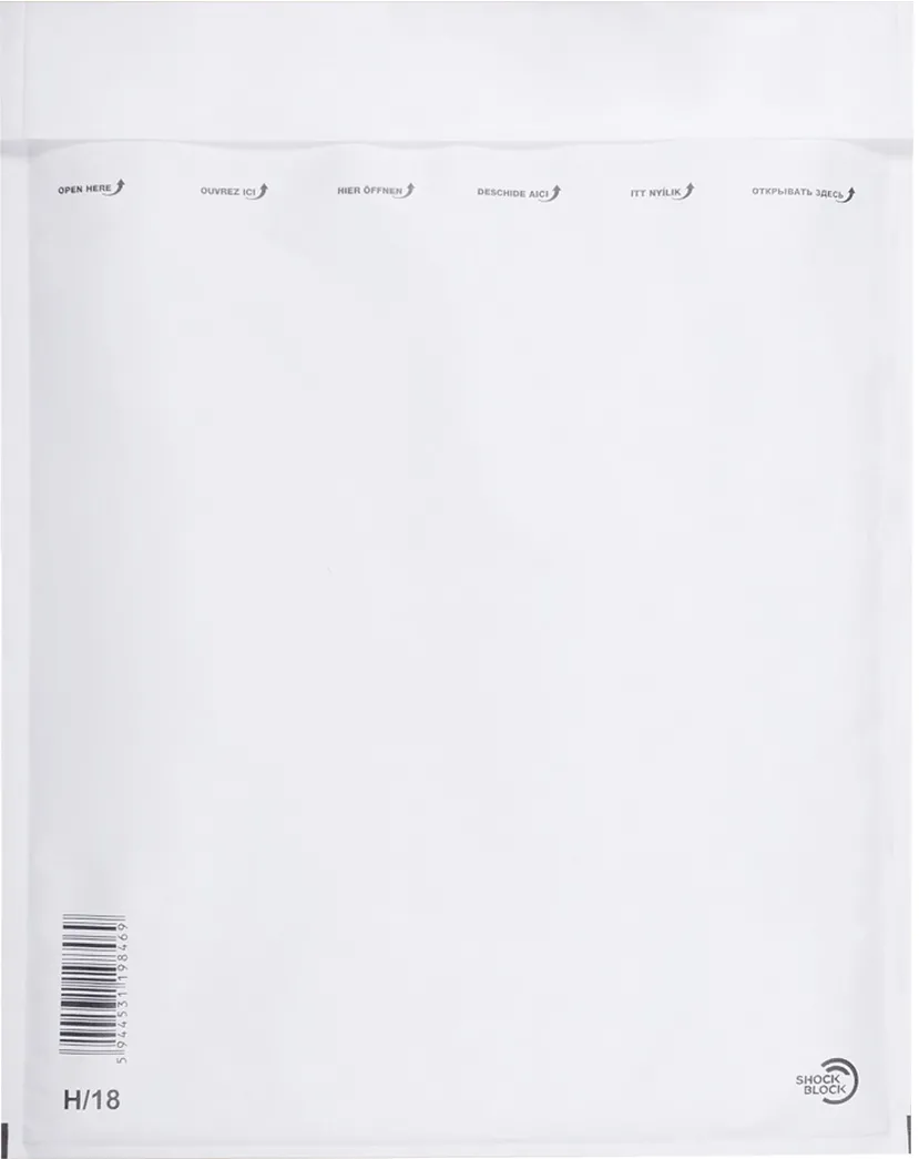 Plic cu protectie, 270 x 360 mm (interior), alb, banda silicon, 90 g/mp, 5 bucati/set