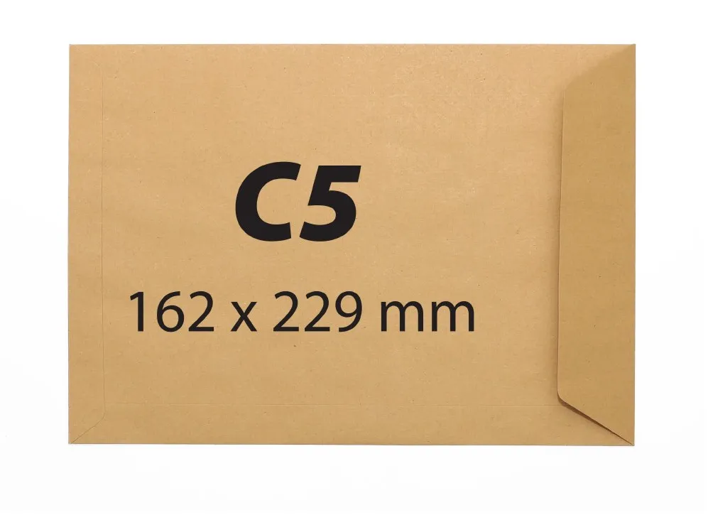 Plic C5, 162 x 229 mm, kraft, banda silicon, 90 g/mp, 500 bucati/cutie