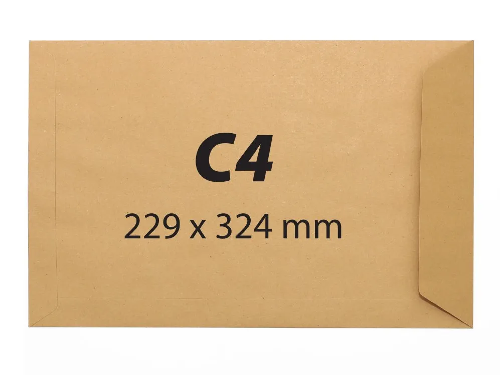 Plic C4, 229 x 324 mm, kraft, banda silicon, 90 g/mp, 25 bucati/set