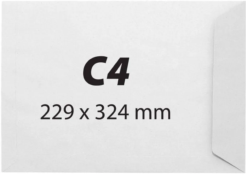 Plic C4, 229 x 324 mm, alb, gumat, 90 g/mp, 250 bucati/cutie