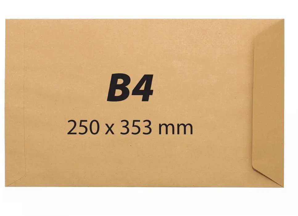 Plic B4, 250 x 353 mm, kraft, banda silicon, 90 g/mp, 25 bucati/set