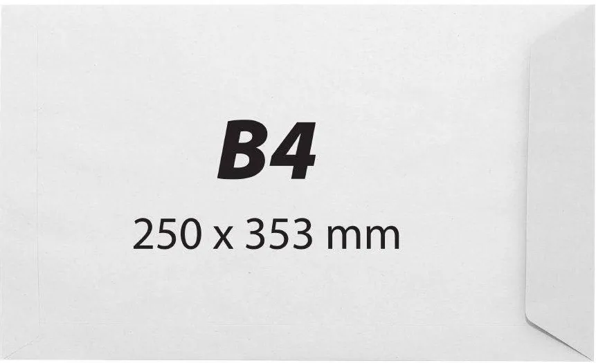Plic B4, 250 x 353 mm, alb, banda silicon, 100 g/mp, 250 bucati/cutie