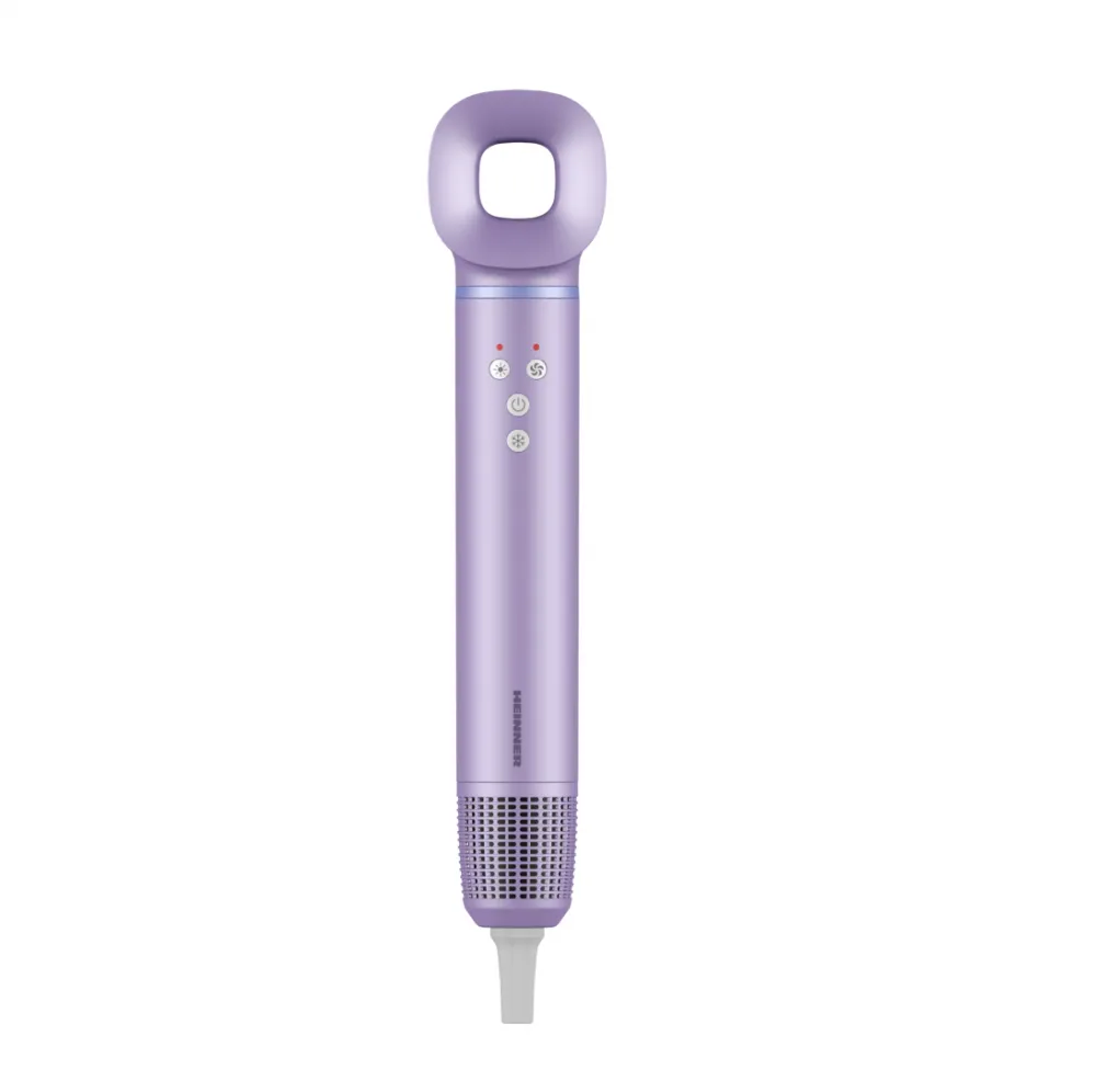 Aparat profesional de coafat cu aer cald 4in1 HAS-H13BLDC-V4, Motor BLDC, 1300 W, Tehnologie heat balance, 3 trepte de putere, 4 setari de temperatura, Ionizare, Accesorii: ondulator, perie rotunda, uscator, concentrator, Mov