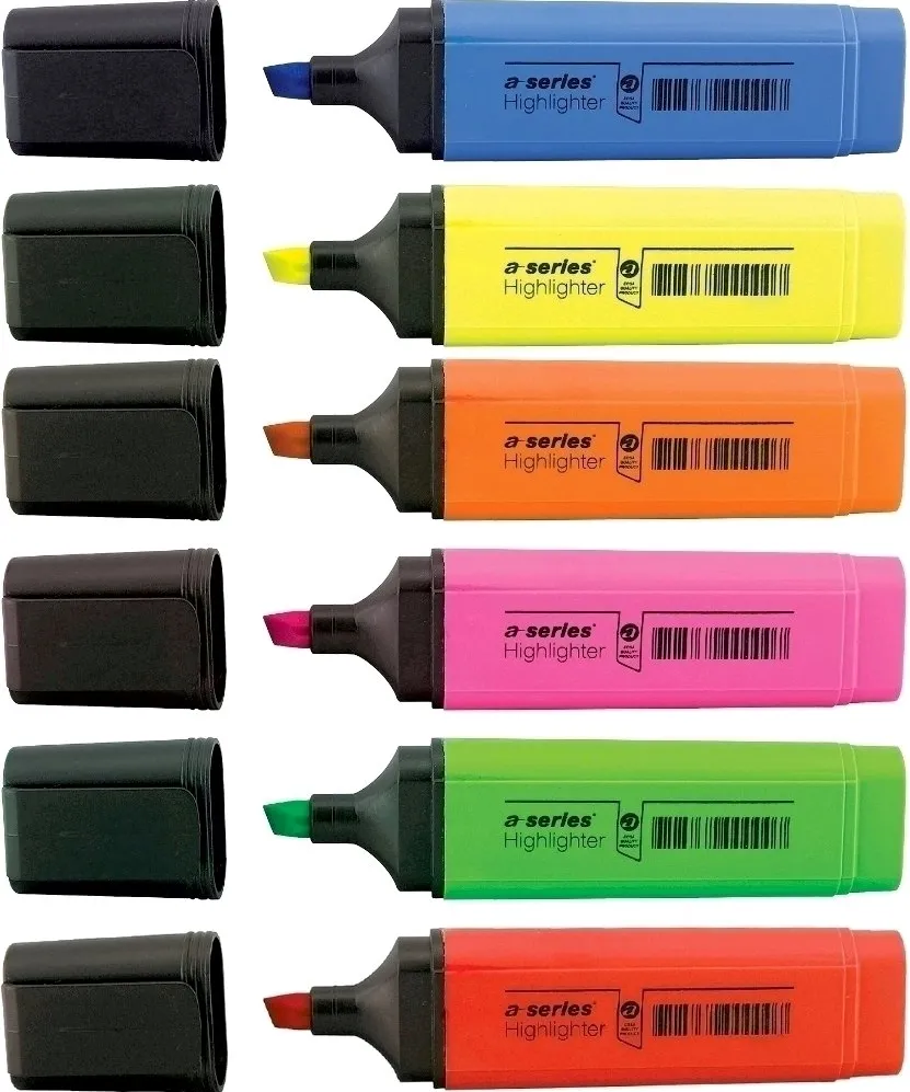 Textmarker A-series, varf 1-5 mm, 8 culori/set