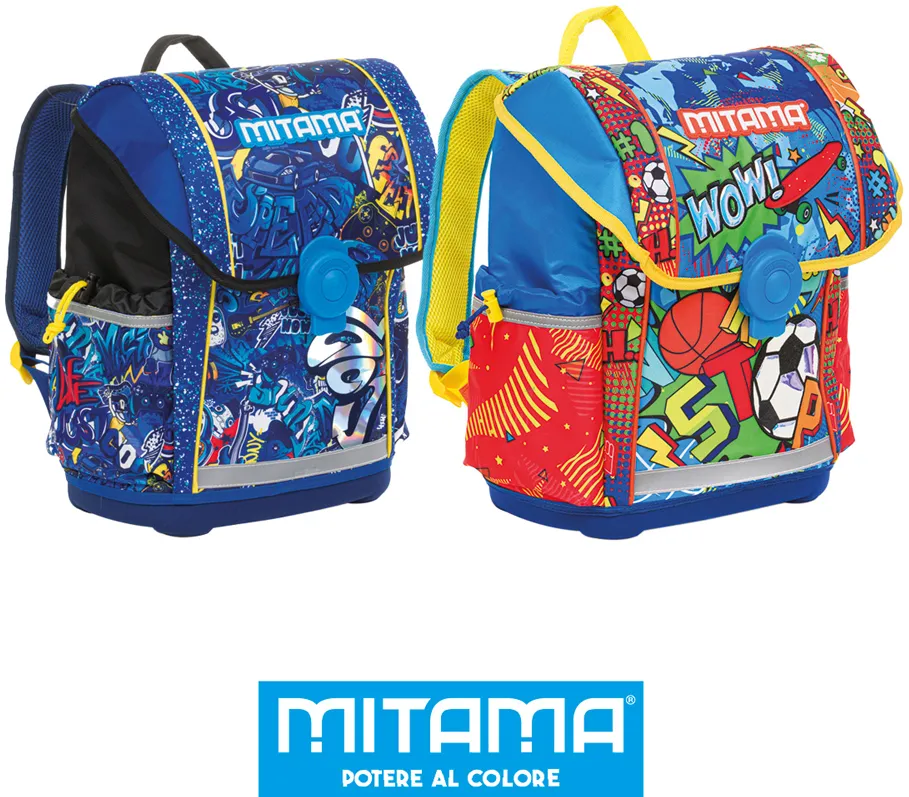 Ghiozdan Mitama, ergonomic, compartimente rigide, design baieti, 26 x 18 x 38 cm