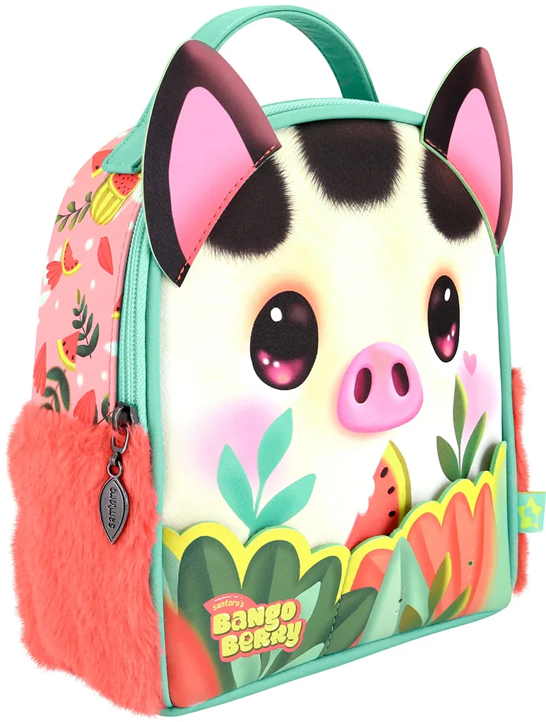 Ghiozdan Gorjuss 21x23x9 cm, cu set pinuri Piggy Porcusorul
