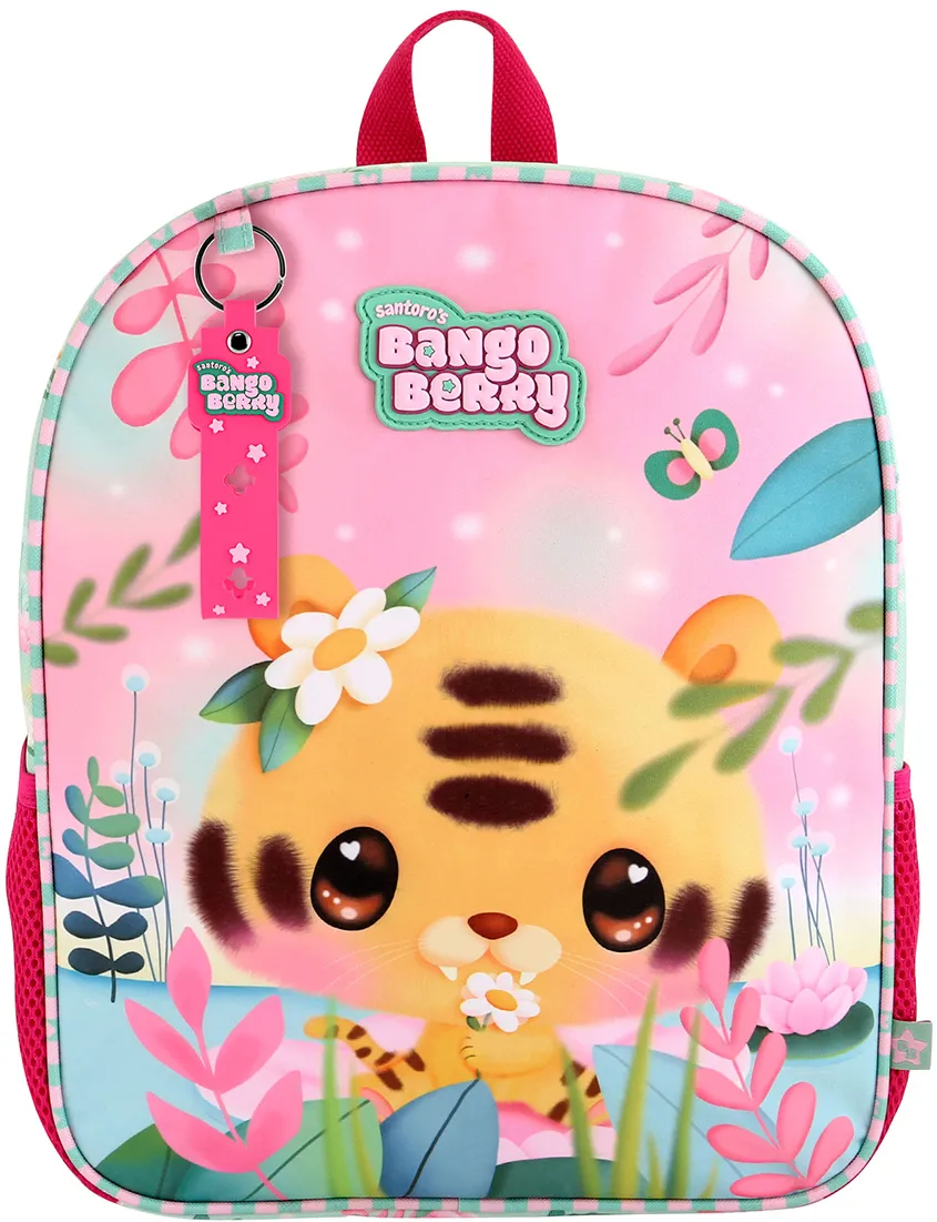 Ghiozdan Bangoberry, cu set pinuri Tiggy Tigrisorul, 21 x 23 x 9 cm