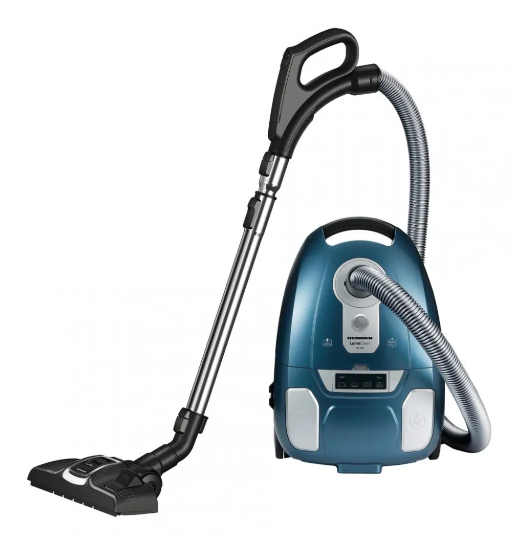 Aspirator cu sac LumaClean HVC-MLED700BL, 700W, putere aspirare 180W, display LED, telecomanda pe maner, filtru HEPA 13, sac textil: 3.5L, tub telescopic metalic, albastru