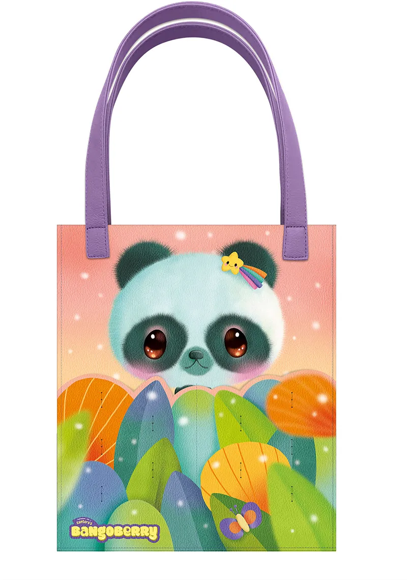 Sacosa Bangoberry Pally Panda, material textil, 24x28x2 cm