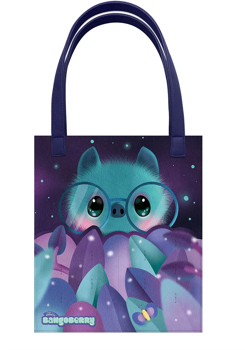 Sacosa Bangoberry Batty Liliacul, material textil, 24x28x2 cm