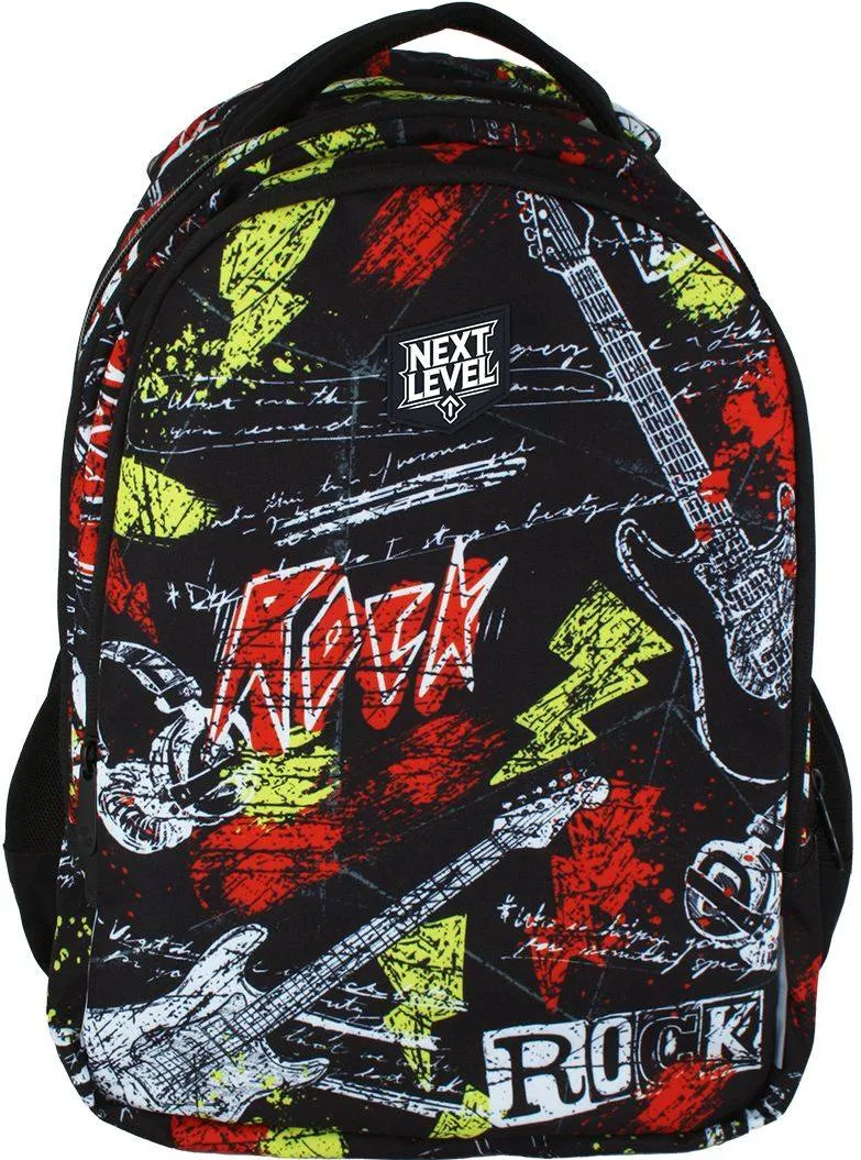 Ghiozdan Next Level, 2 in 1, colectia 4EverRock, 3 compartimente, 48x33x23 cm