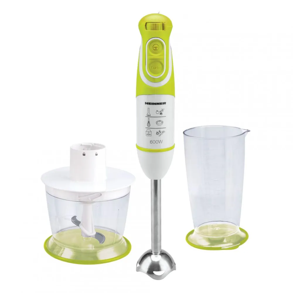 Mixer vertical Charm HB-600GR, 600 W, 5 viteze, Functie turbo, Tel, Tocator, Alb/Verde