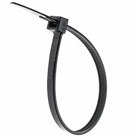 Colier plastic 360x4, 8 mm alb, negru