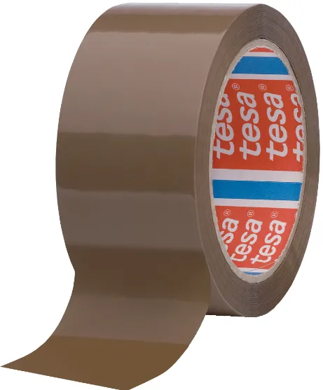 Banda adeziva Tesa, 48 mm x 66 m, maro, adeziv din cauciuc sintetic