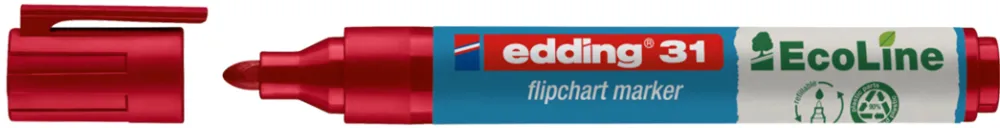 Marker flipchart Edding, Ecoline 1.5-3 mm, rosu
