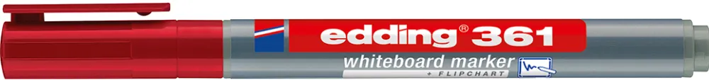 Marker Edding 361 pentru tabla, corp plastic, varf 1mm, rosu