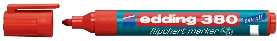 Marker Edding 380 pentru flipchart, varf rotund, 1.5-3 mm, rosu
