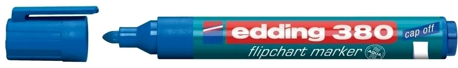 Marker Edding 380 pentru flipchart, varf rotund, 1.5-3 mm, albastru