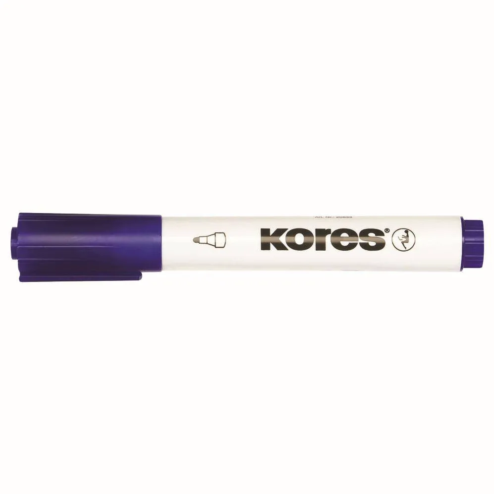 Marker pentru tabla Kores, varf rotund 3mm, albastru