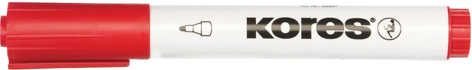 Marker pentru tabla Kores, varf rotund 3mm, rosu