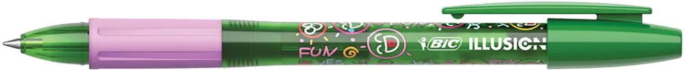Roller cu gel BIC Gelocity Illusion, fara mecanism, 0.7mm, verde