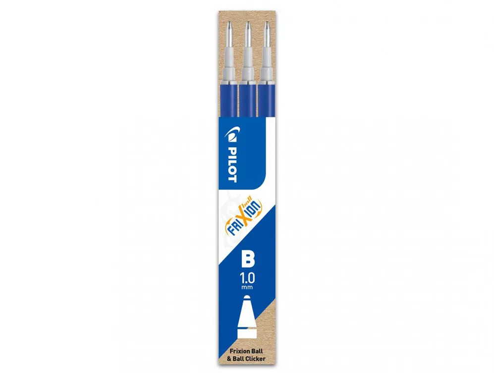 Rezerva roller cu gel Pilot Frixion Ball, 1 mm, albastru, 3 bucati/set