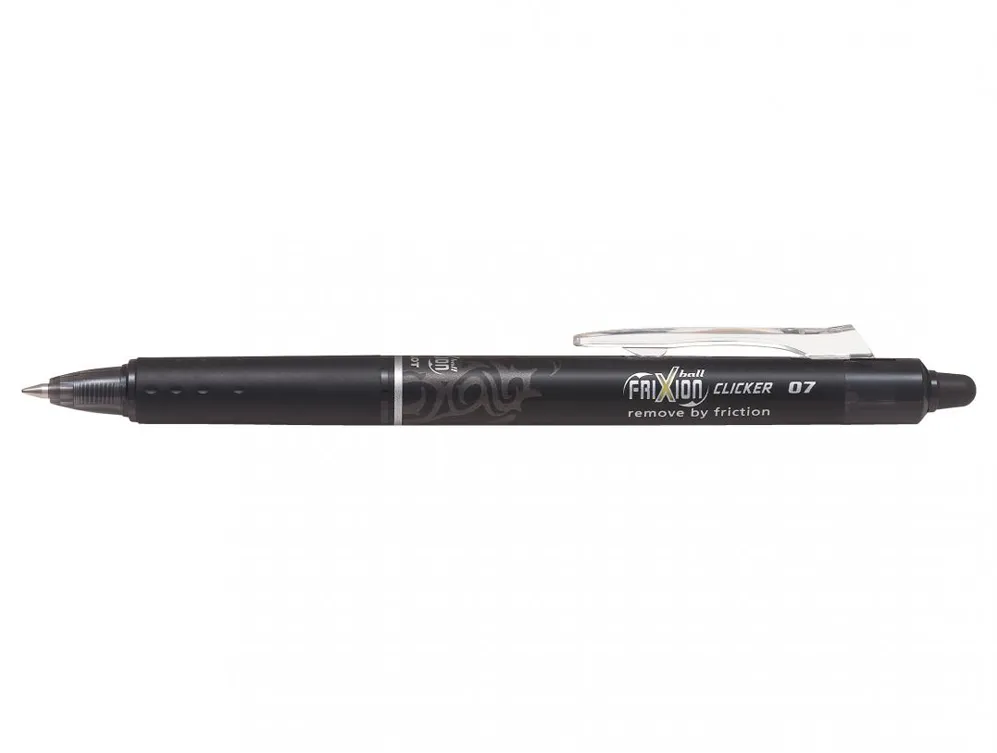 Roller cu gel Pilot Frixion Clicker, cu mecanism, 0.7 mm, negru