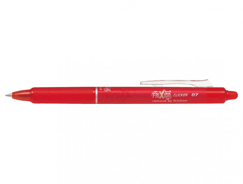 Roller cu gel Pilot Frixion Clicker, cu mecanism, 0.7 mm, rosu