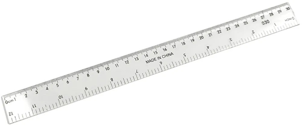 Rigla plastic, transparent, 30 cm