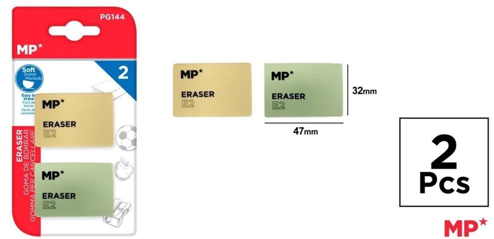 Radiera Main Paper, 47x32 mm, 2 bucati/set