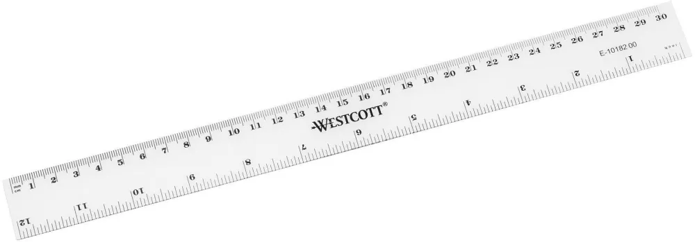Rigla Westcott, plastic transparent, 30 cm