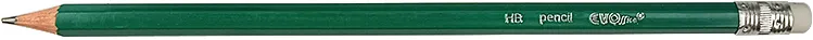 Creion grafit EVOffice, cu radiera HB, ascutit verde