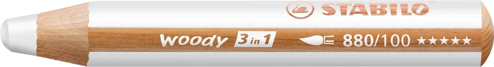 Creion Stabilo Woody 3 in 1, alb