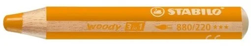 Creion colorat multifunctional Stabilo Woody 3 in 1, portocaliu, XXL