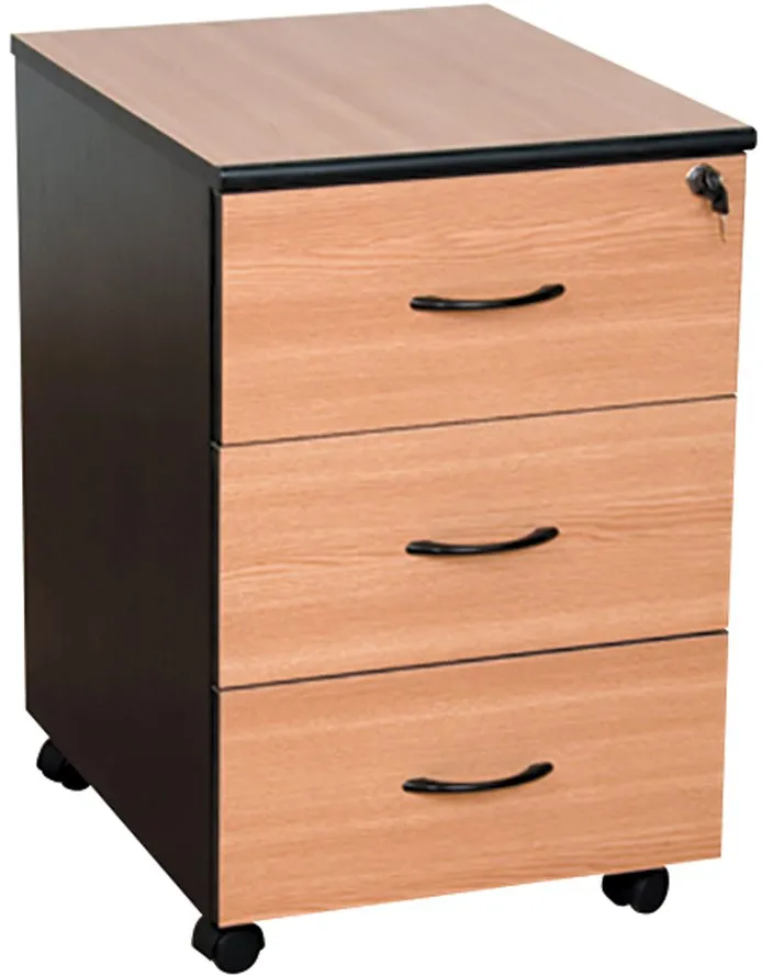 Dulapior mobil Office Line, PAL, stejar/negru, 43x52x67 cm