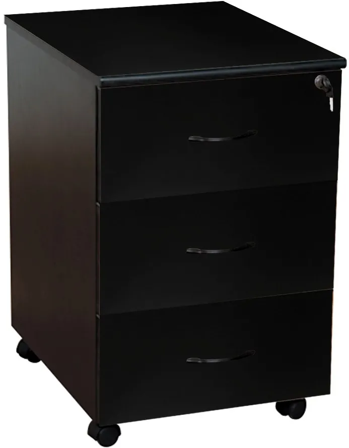 Dulapior mobil Office Line, PAL, negru, 43x52x67 cm