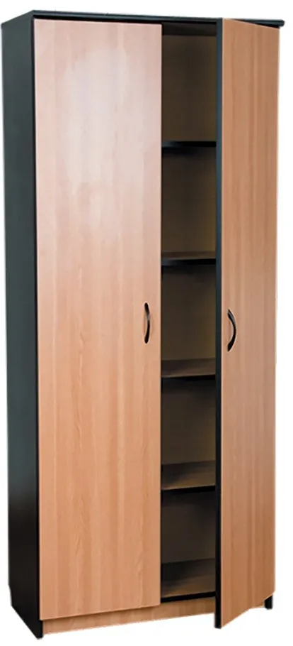 Dulap inalt Office Line, PAL, stejar/negru, 80x36x185 cm