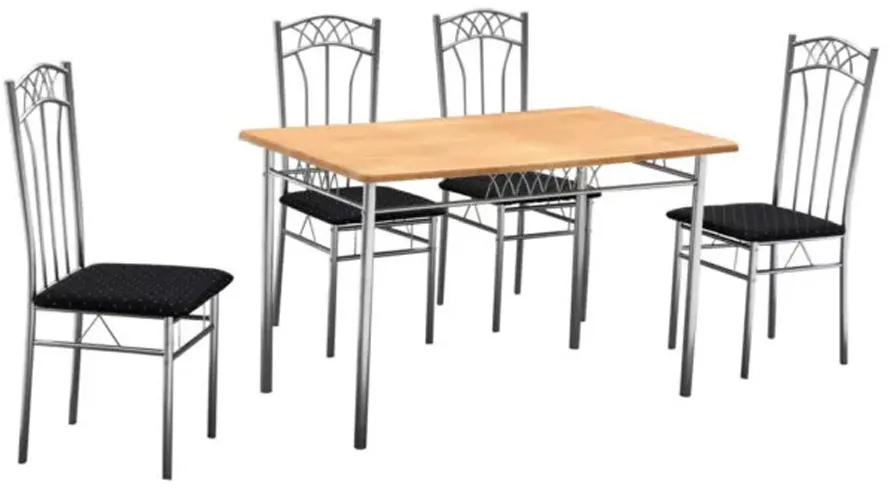 Set masa Emma cu 4 scaune UnicSpot, natur, 110x70x72 cm