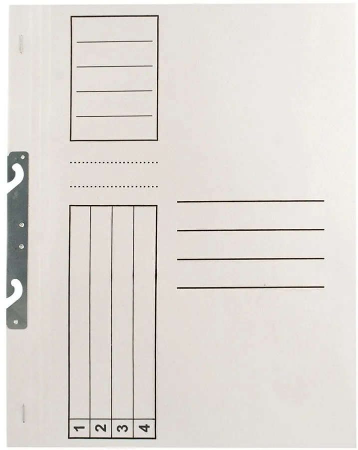 Dosar de incopciat 1/1, carton, alb, 10 bucati/set
