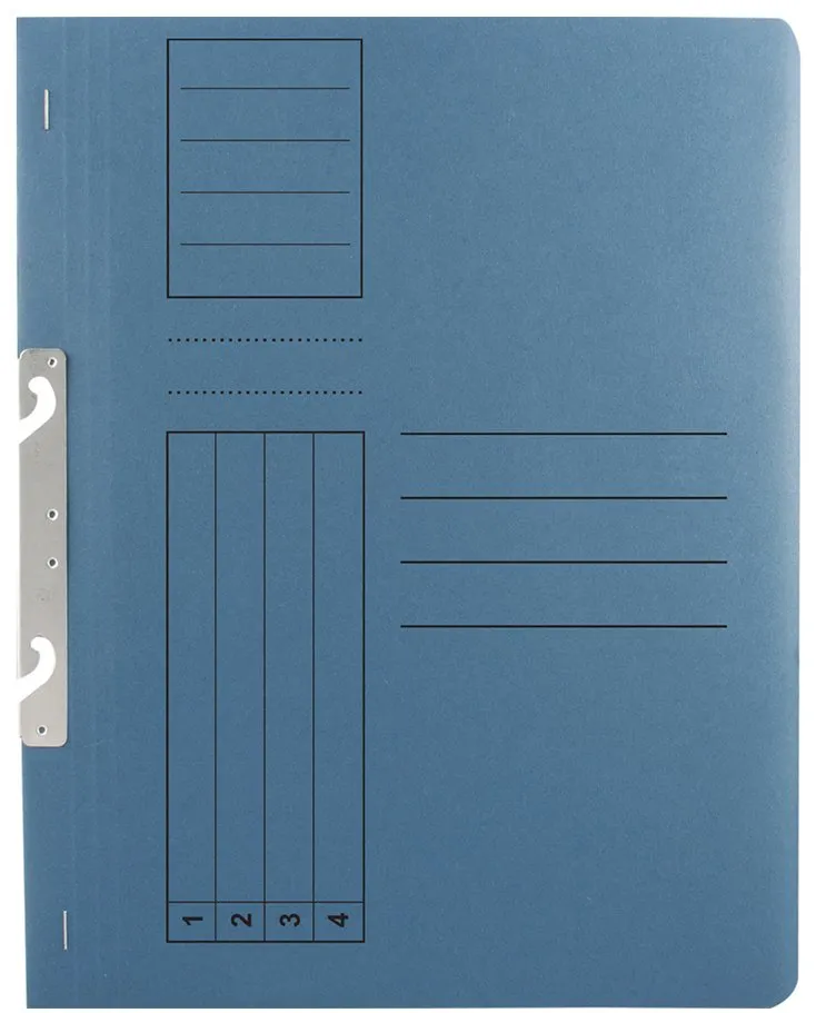 Dosar incopciat 1/1 Basic, carton, albastru, 10 bucati/set
