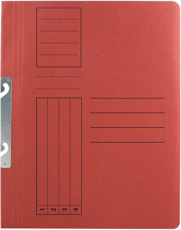Dosar incopciat 1/1 Basic, carton, rosu, 10 bucati/set