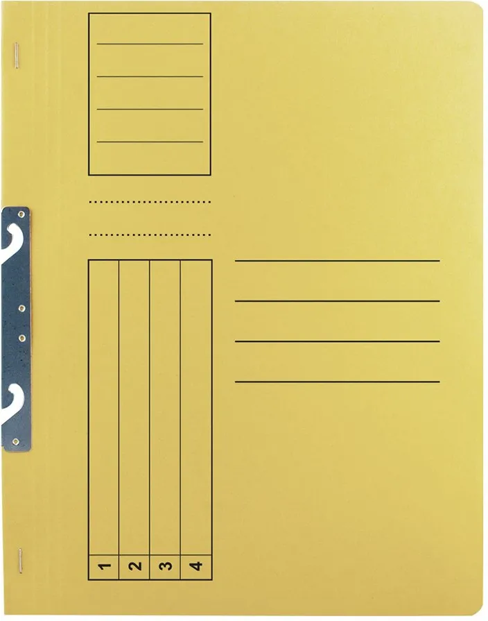 Dosar incopciat 1/1 Basic, carton, galben, 10 bucati/set