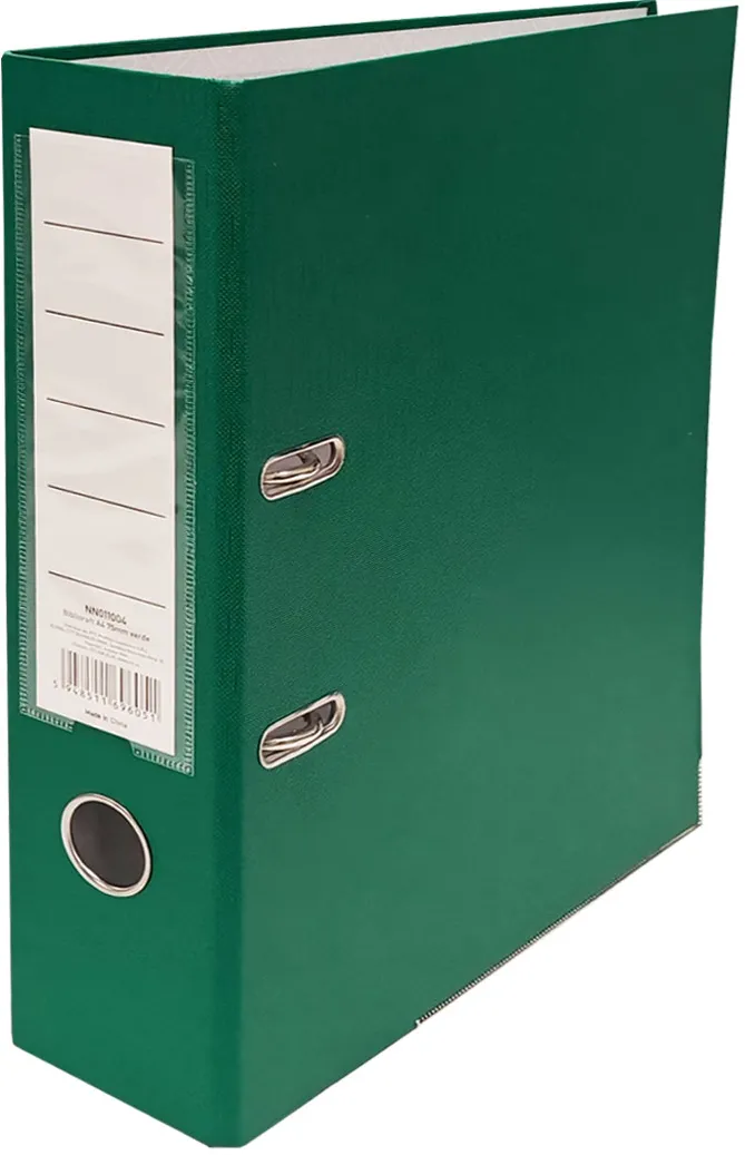 Biblioraft, A4, 75 mm, verde, mecanism nemontat